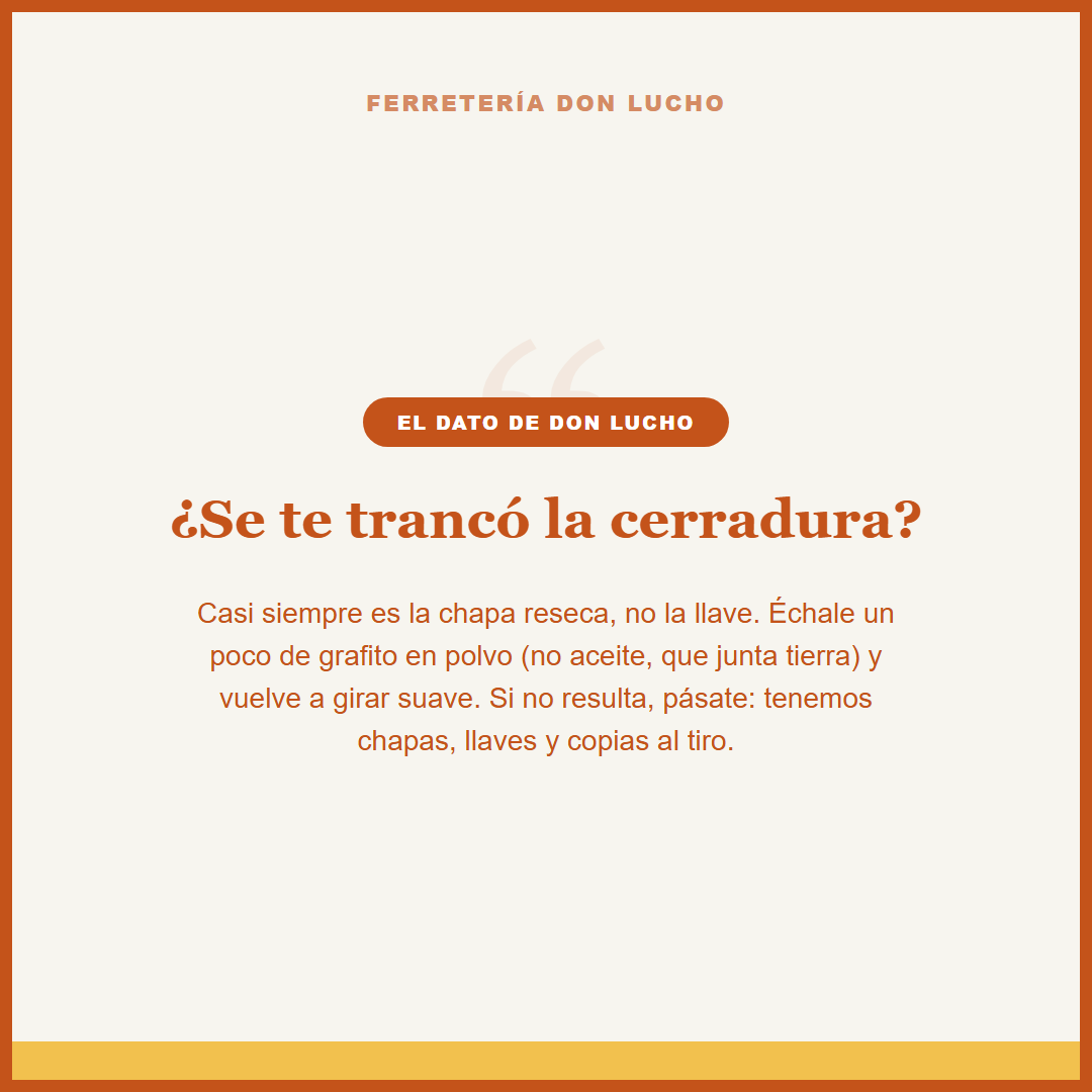Pieza de ejemplo: ferretería